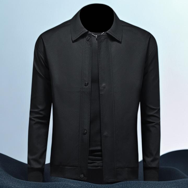 巴赛娜缇男士简约休闲夹克春秋季新款时尚修身翻领外套休闲上衣