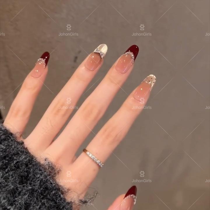 JohonGirls'/琴岛小嫚【如梦碎晶】显白高级感气质美甲纯手工穿戴甲