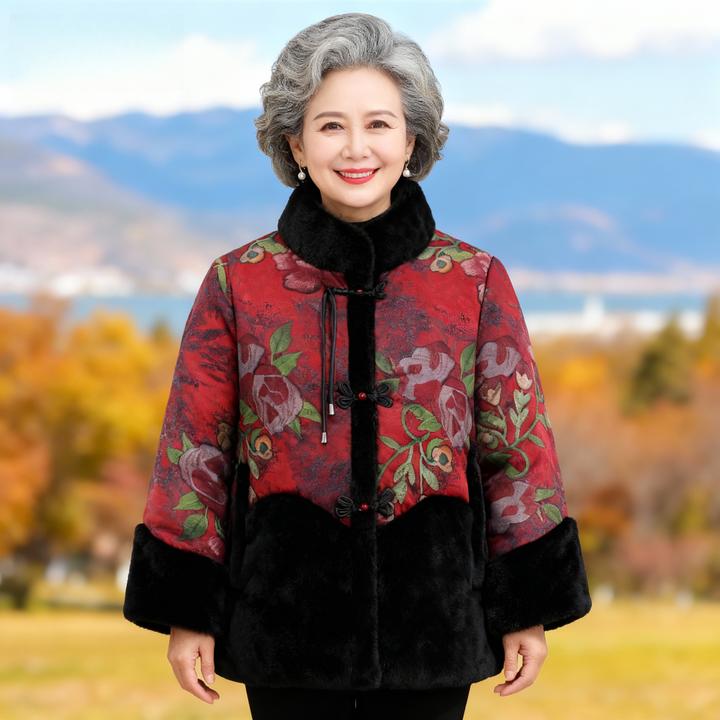 中国风厚款棉衣冬季保暖中老女装加绒棉服气质妈妈装加厚冬装棉袄
