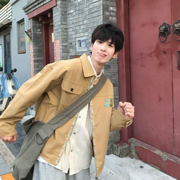 美式复古字母刺绣工装夹克男春秋设计感翻领棒球服高街痞帅外套