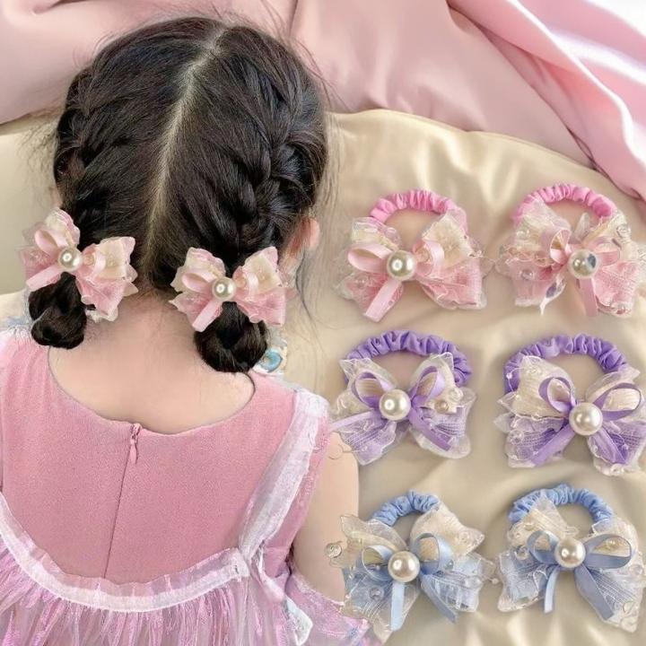 蕾丝甜美公主发圈超仙小女孩皮筋头绳蝴蝶结头饰儿童发圈