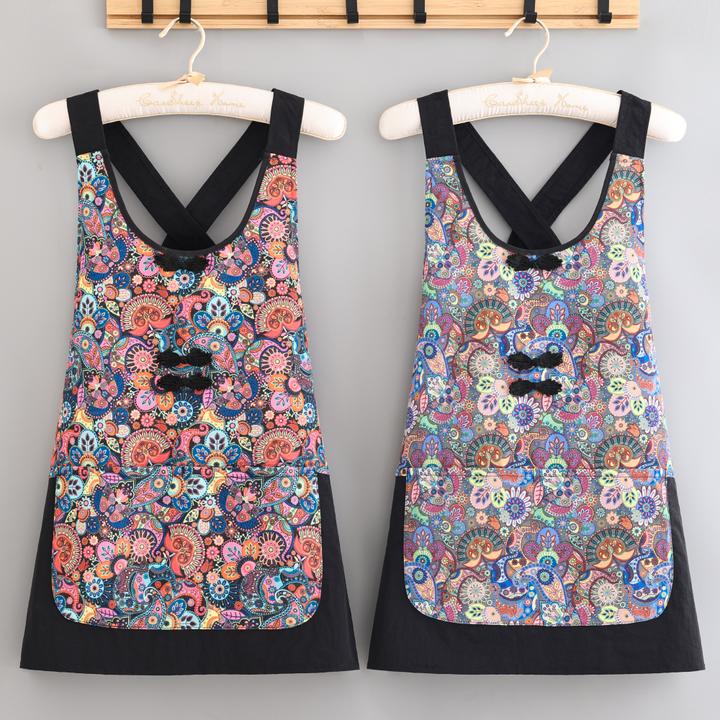 25年中式爆款帆布围裙家用厨房做饭工作服舒适透气成人罩衣男女款