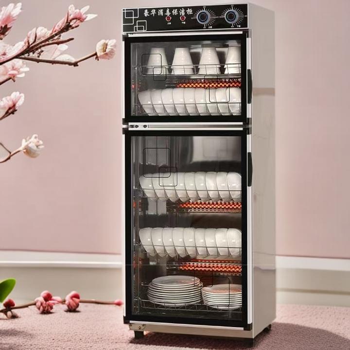 包邮消毒碗柜家用商用立式碗筷饭店餐具不锈钢双门大容量消毒柜