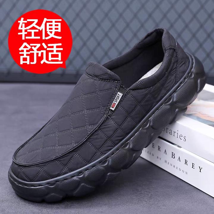 2026春款男士厚底轻便老北京布鞋单鞋懒人实心轻软透气宽脚爸爸鞋