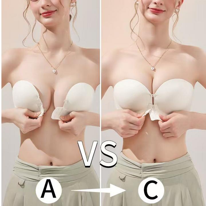 947水纹前扣无痕内衣女小胸聚拢显大胸无钢圈防滑上托收副乳文胸