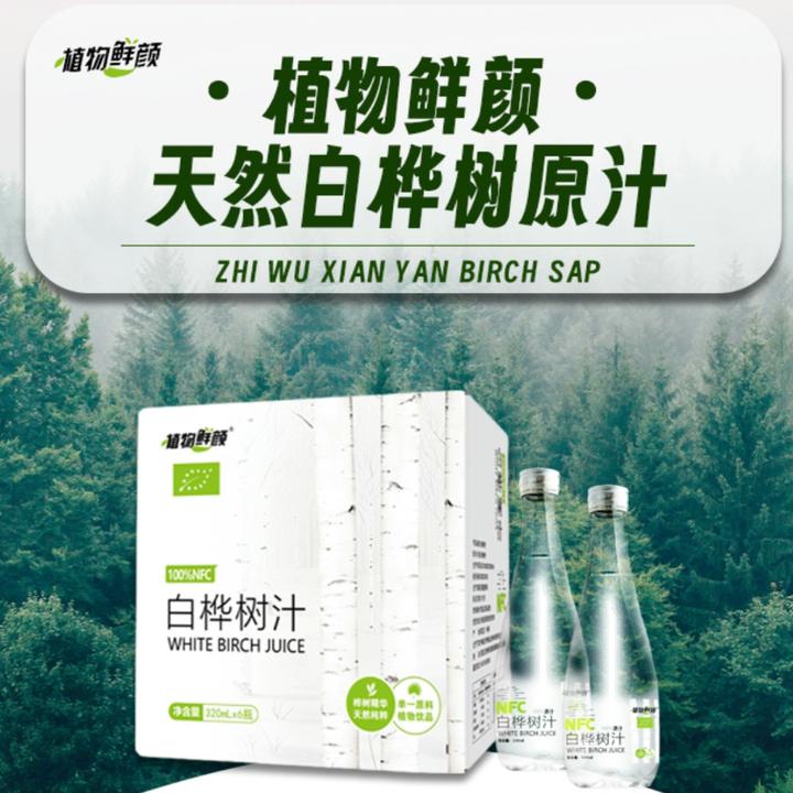白桦树汁100%原汁天然原液整箱纯木本植物饮新鲜桦树水