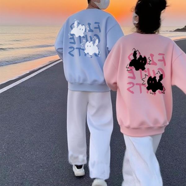 情侣装卫衣2025秋冬新款爆款一男一女宽松纯棉潮牌高级感圆领卫衣