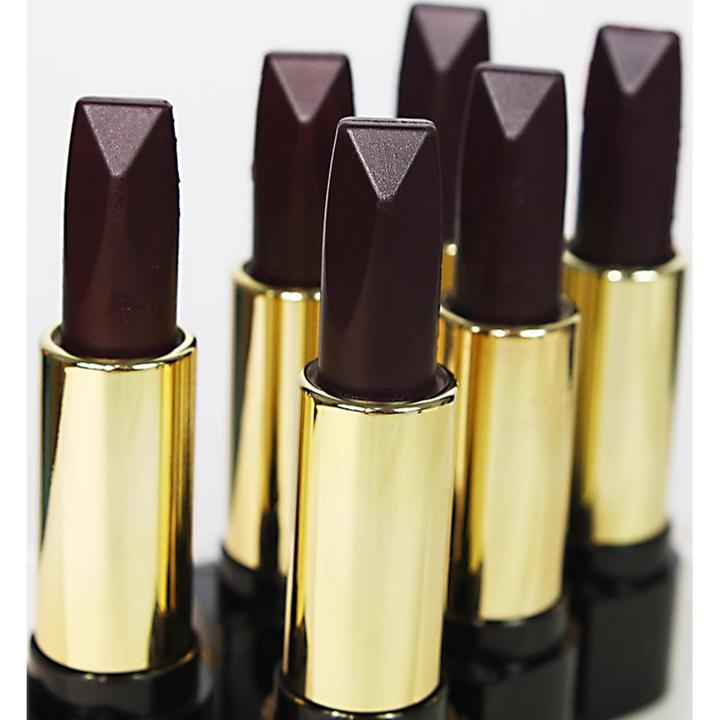 主义三色口红不掉色不沾杯sczue双面补水高级黑色唇膏红橙面膜