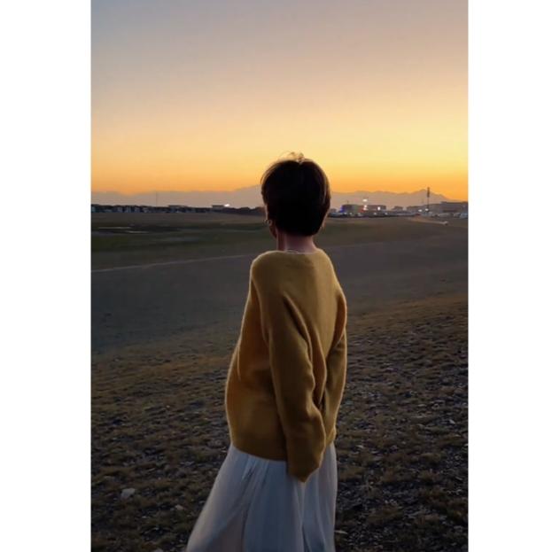 【落日余晖】桑蚕丝羊绒宽松软糯V领松弛感针织衫25319002