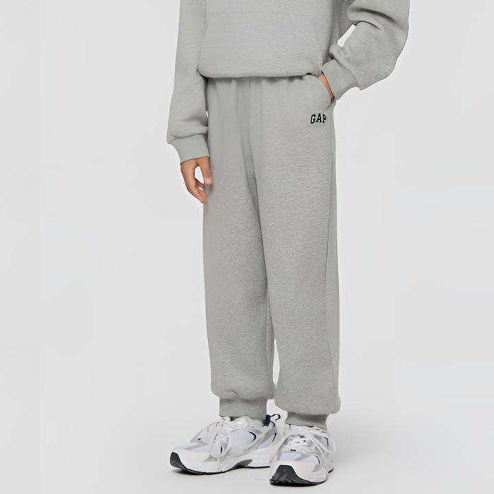 Gap男女童2025冬季新款logo松紧腰宽松束脚裤儿童装卫裤805417