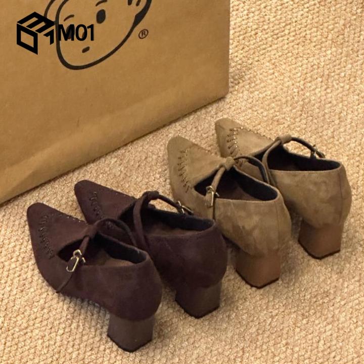 M01软皮版~内增高10cm复古设计感慵懒小众秋冬软底舒适玛丽珍单鞋