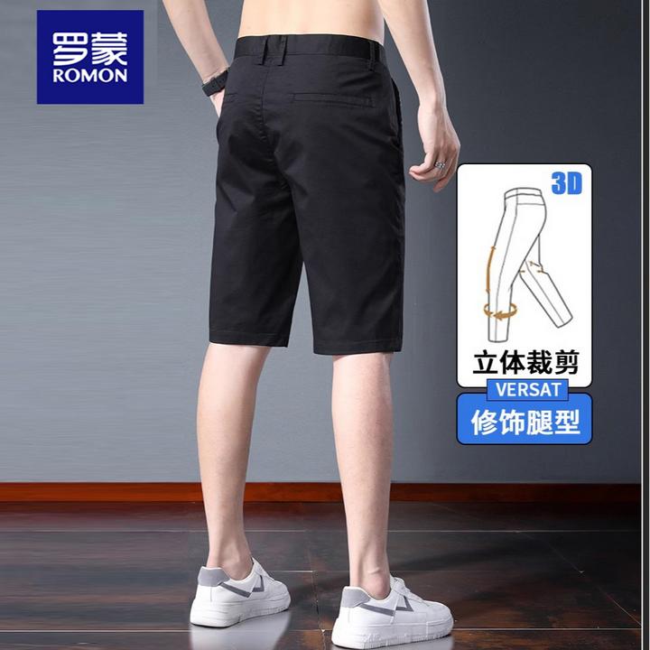 罗蒙夏季高端直筒短裤男士商务百搭2025新款五分裤时尚简约中裤子