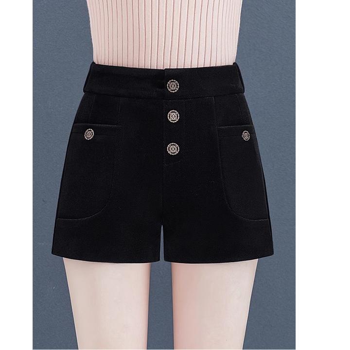 平绒短裤女士2025秋冬季新款高腰棉绒加厚宽松阔腿外穿休闲靴裤子