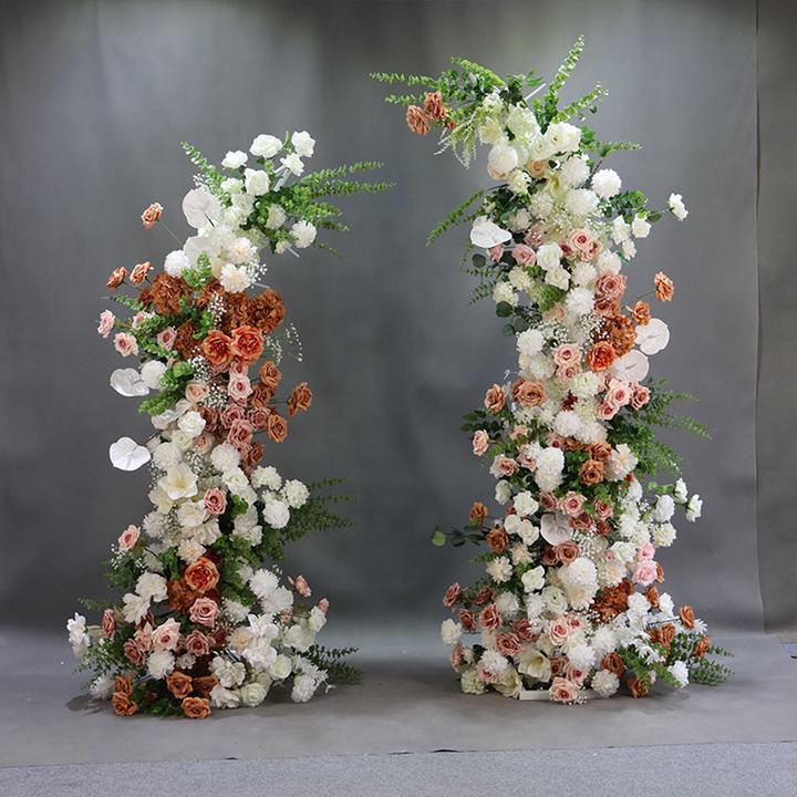 婚礼装饰咖啡色牛角花艺拱门婚礼活动求婚仪式布置花婚礼布置摆件