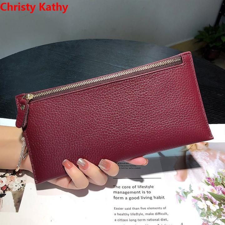 ChristyKathy长款钱包女薄钱夹多卡位卡包简约休闲拉链女士手机包