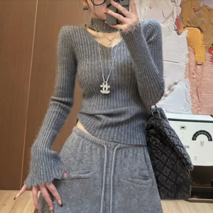 2025秋冬百搭针织打底衫修身显瘦气质圆领保暖长袖毛衣上衣F8-30