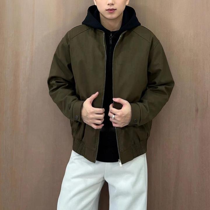 假两件拼接加绒加厚外套男士冬季高级感连帽美式工装夹克棒球棉服