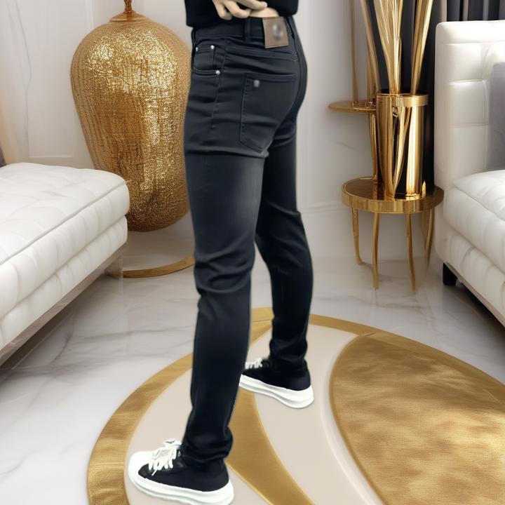 男士新款修身牛仔裤秋冬高档百搭潮流直脚欧货弹力男裤男款直筒裤