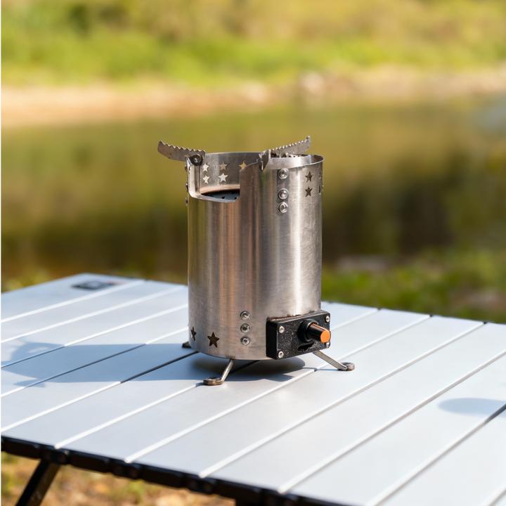 【小】户外无烟猛火柴火炉野外家用自驾便携木柴颗粒木炭无烟柴火炉