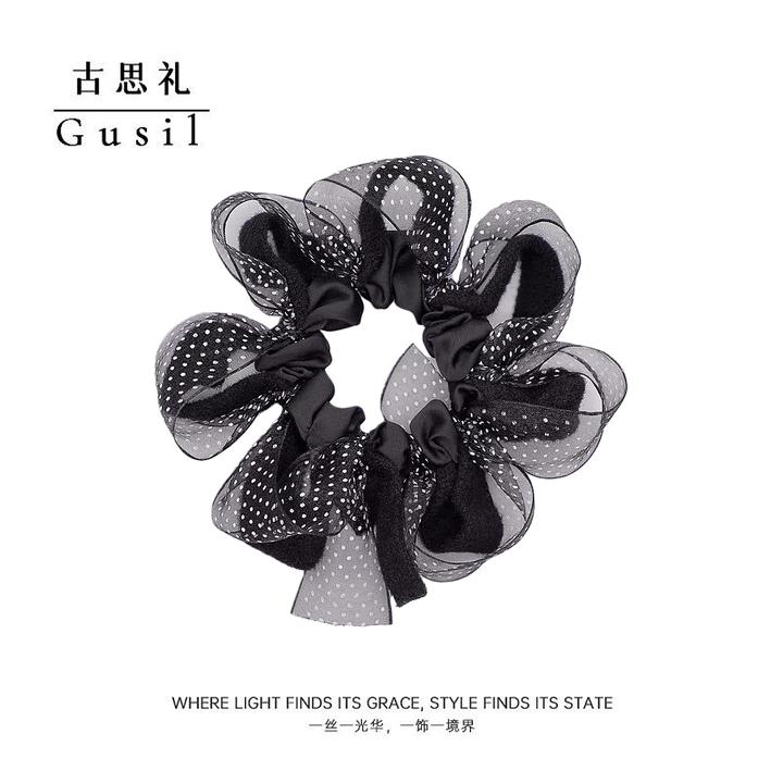 韩版波点缠绕蝴蝶结发圈GS9127