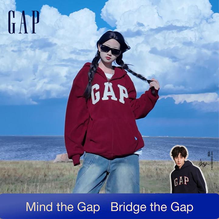 【成毅代言】Gap男女冬季摇粒绒宽松连帽拉链卫衣休闲外套786693