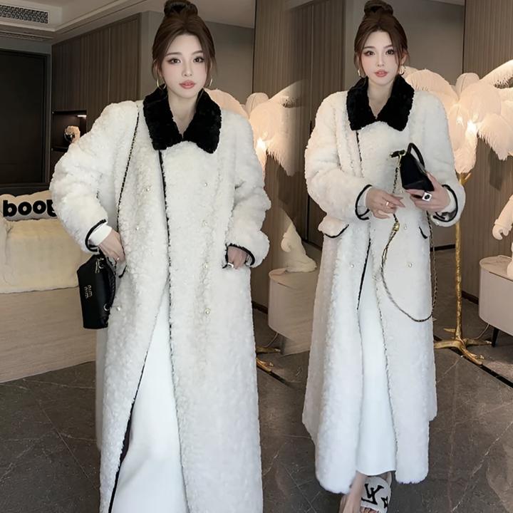 2024/ANJ | 海棠朵朵 香风珍珠设计感仿羊羔毛气质外套