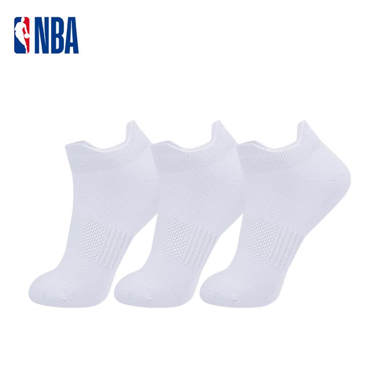 NBA薄款纯色休闲低帮双提耳运动袜子透气船袜舒适不掉跟透气短袜