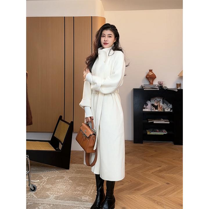 张阿星【白月光】气质高级立领长款呢大衣外套 W425X18139