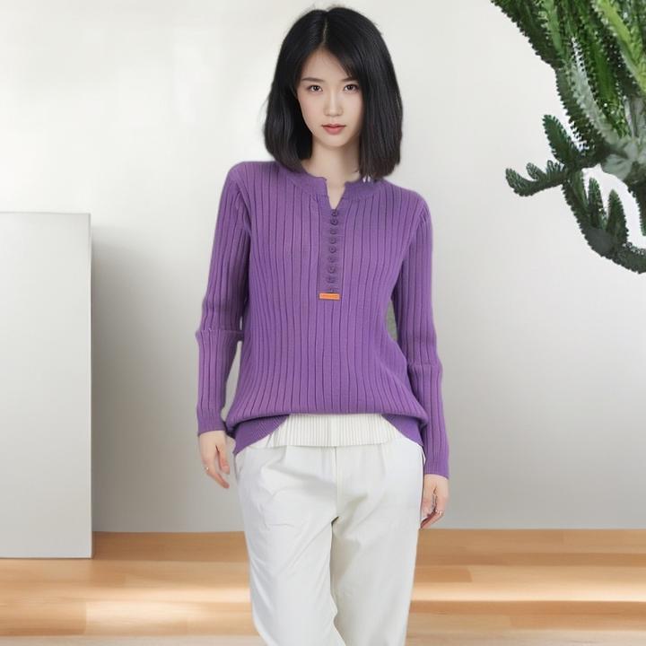 新款气质安迪绒套头圆领常规毛衣女式针织衫时尚半高领百搭宽松