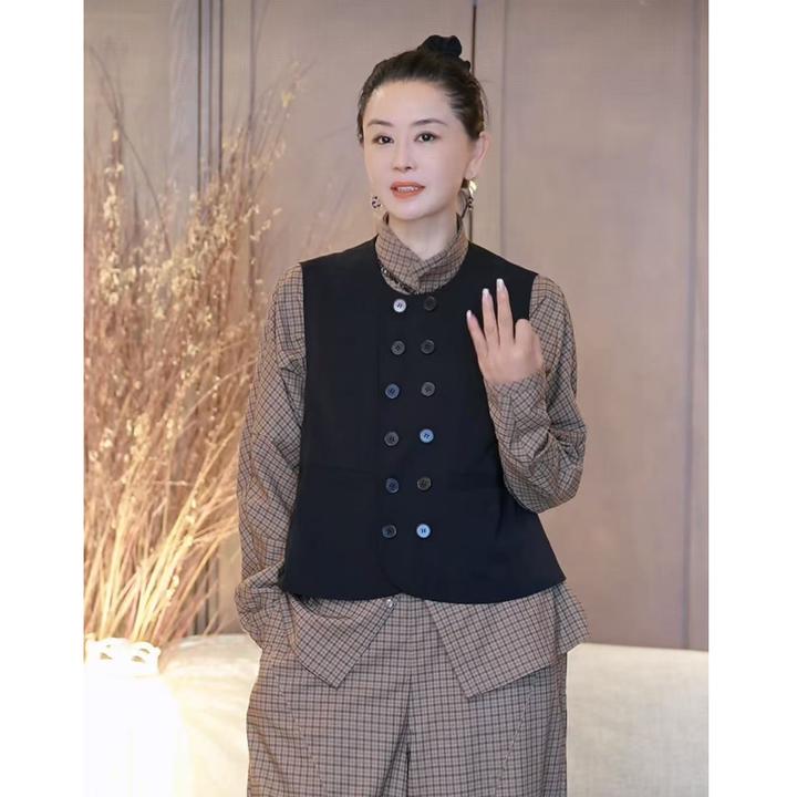 璇之恋·王璇【久久复古马甲】黑色双排扣