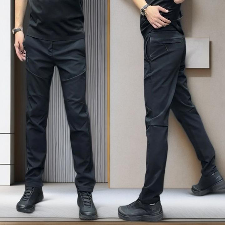 冬季加绒加厚修身男裤男士秋冬潮流工装裤防风冲锋裤百搭休闲长裤