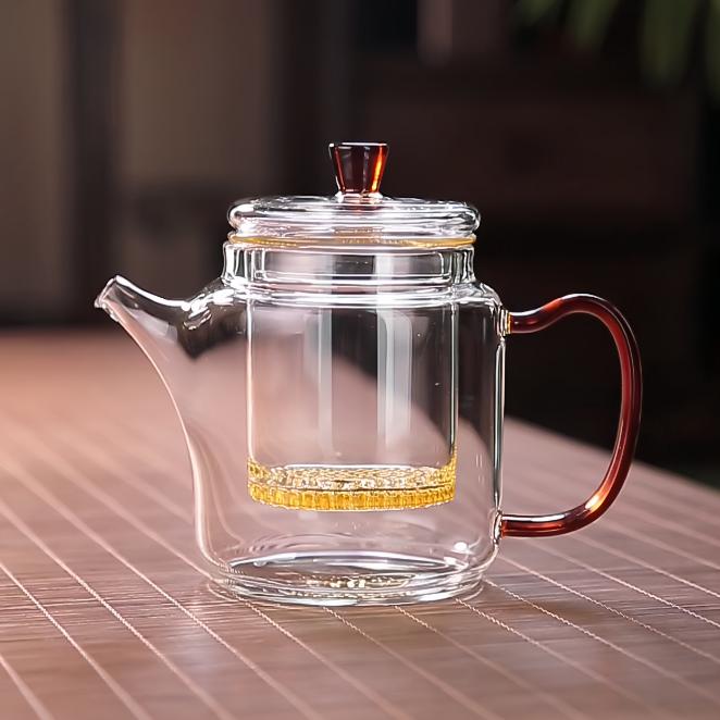 玻璃茶壶耐高温茶水分离单过滤器泡红茶冲花茶沏绿茶一人用小茶具