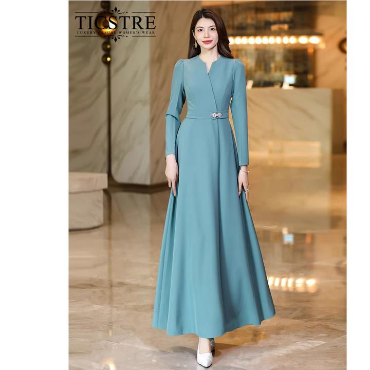 法式长款连衣裙2025新款秋季轻奢高级感显瘦裙子女早秋超好看长裙