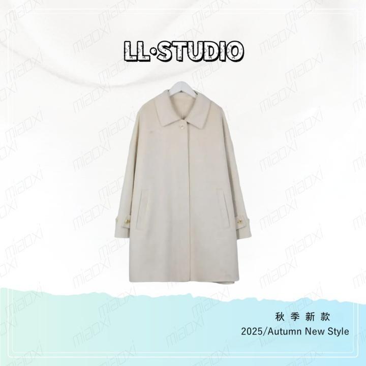 妙兮·LL秋季新款时尚休闲气质百搭宽松中长款风衣外套*20252816