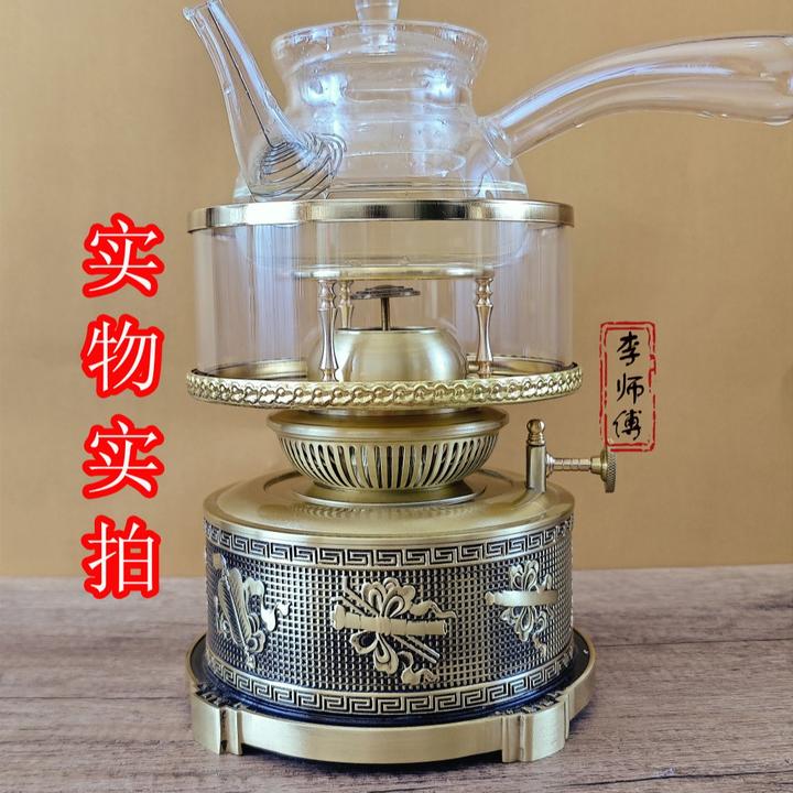 新款八宝纯铜空气灯茶炉煮水煮茶器功夫泡茶炉家用室内套装