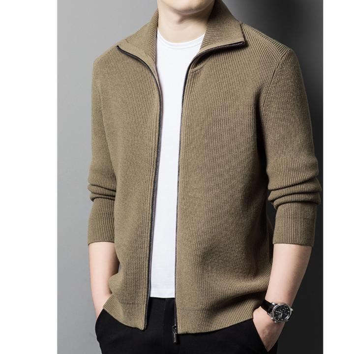 PACUBELUT佩库普伦拉链男上衣开衫外套针织衫开春男新款加厚毛衣