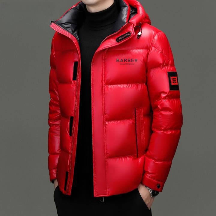 男装羽绒服男士2025冬季新款休闲百搭加厚保暖连帽白鸭绒外套男