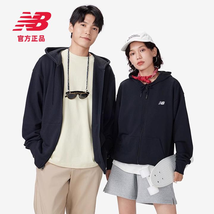 【跑者美学】NB官方男女夏纯色连帽拉链运动休闲卫衣外套MJ41501