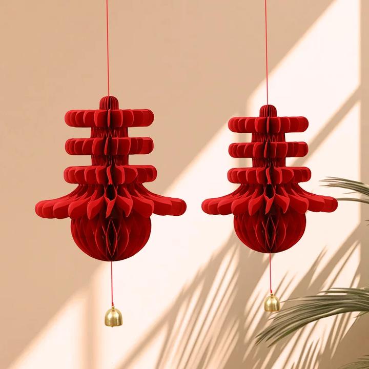 春字铃铛挂件2025新年装饰用品壁挂灯笼中式蛇年客厅场景布置春节