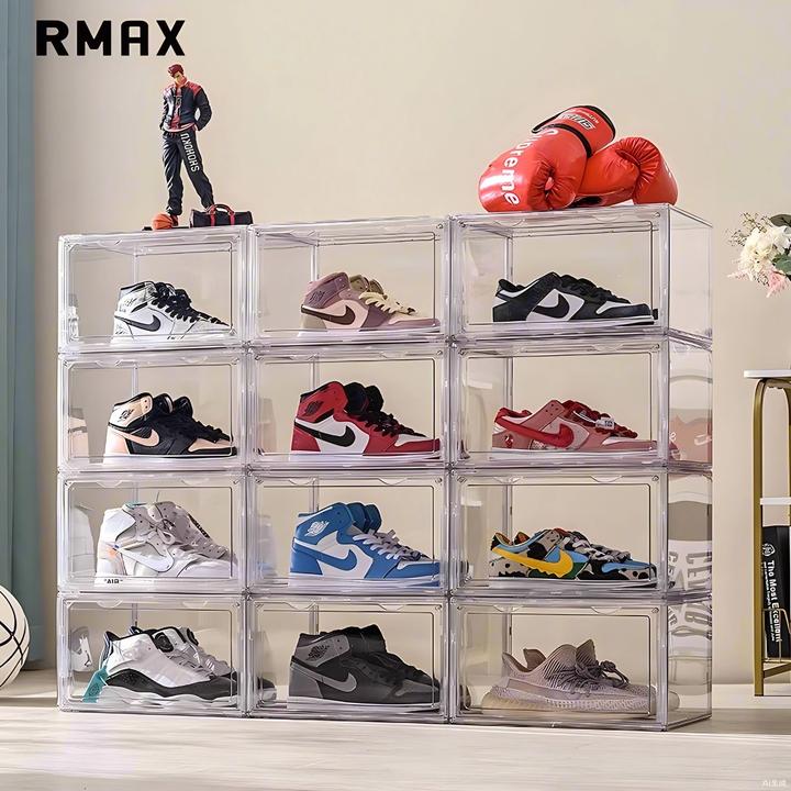 RMAX全透明鞋盒亚克力球鞋收纳盒AJ展示鞋柜子塑料防氧化防尘鞋墙