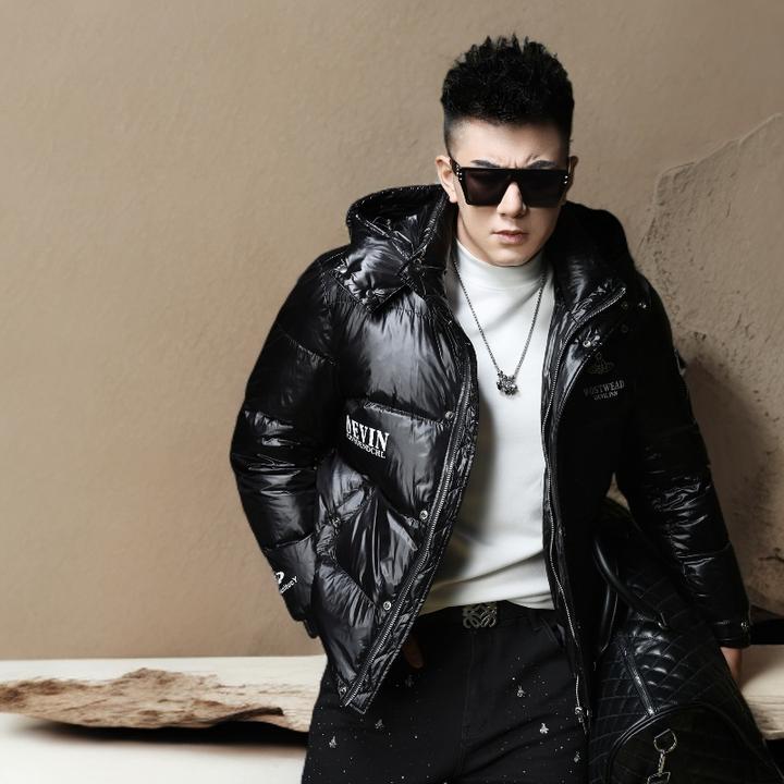 诺顿雷斯潮牌连帽羽绒服男冬季新款字母徽章保暖白鸭绒外套防寒服