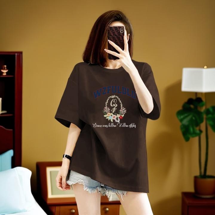 mnmf简约设计感纯棉百搭休闲宽松时尚圆领潮流女士夏季短袖t恤ins