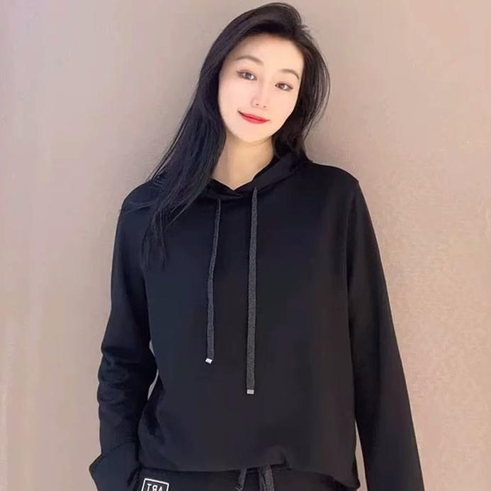 职业阿玛诗官女装2025年春秋新款休闲百搭连帽长袖卫