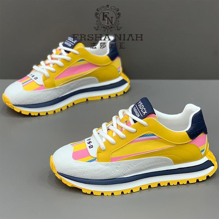 法莎尼亚男鞋2026新款阿甘鞋夏季网布透气运动休闲鞋欧洲站老爹鞋