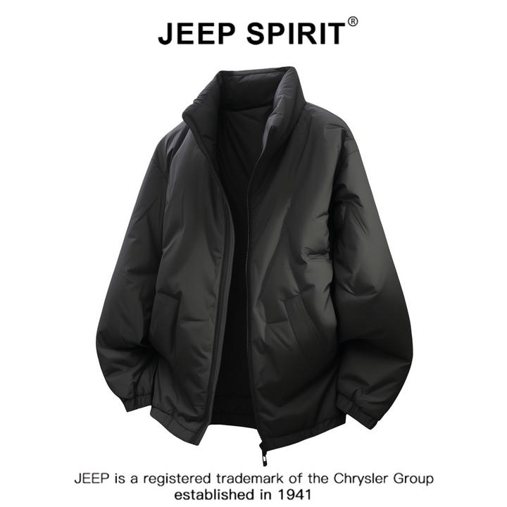 JEEPSPIRIT吉普大码男秋冬季立领白鸭绒保暖宽松百搭羽绒服外套潮