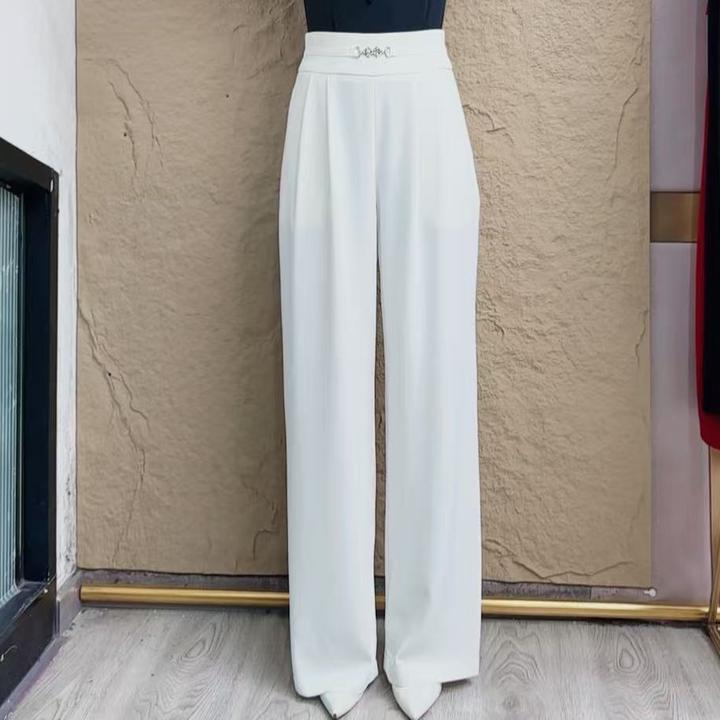 欢舞阁摩登舞裤广场舞气质百搭阔腿裤垂感显瘦跳舞女口袋裤B0266