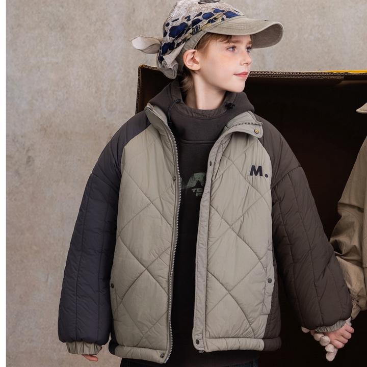 【小哥童装】冬款男童极简风棉服厚款两面穿拼接长袖外套中大童9876