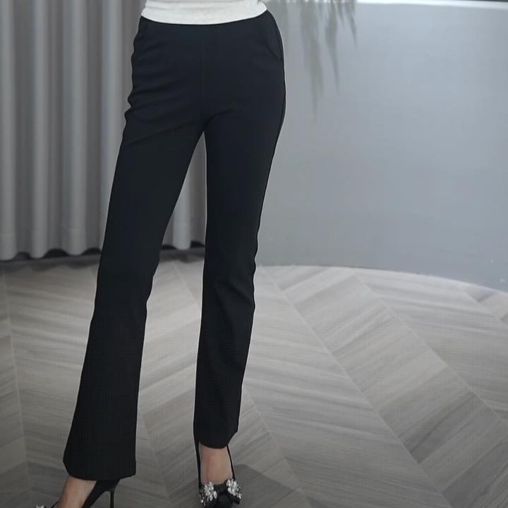 Huangxiaoqi Cowboy显瘦休闲微喇女新款高弹力长裤2023