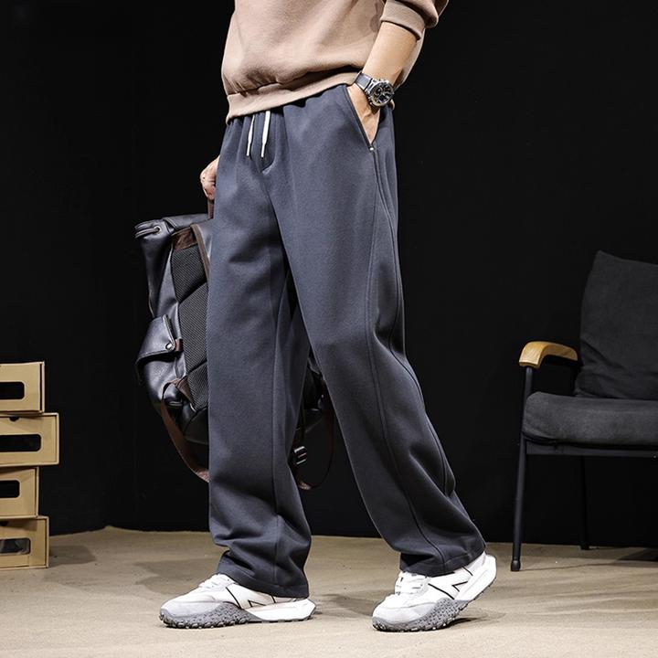 BALEYSWO直筒运动裤男士2025新款阔腿卫裤宽松春秋美式休闲长裤子