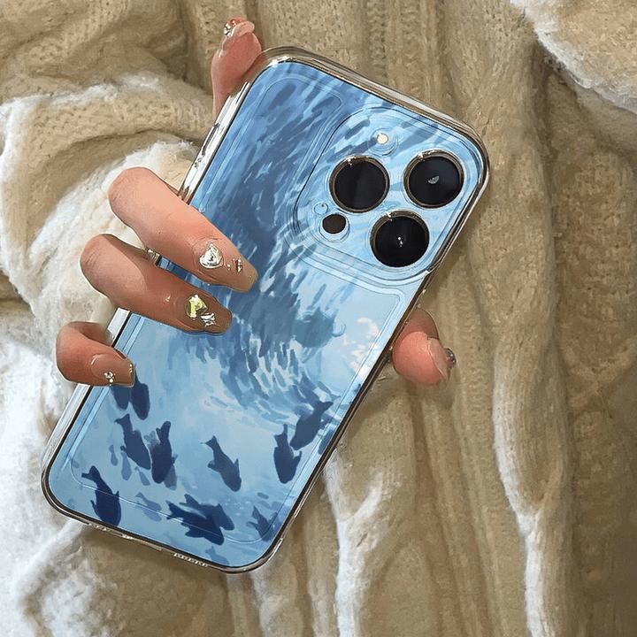 GUSGU/古尚古适用iPhone苹果13promax手机壳16promax卡通深海鱼群